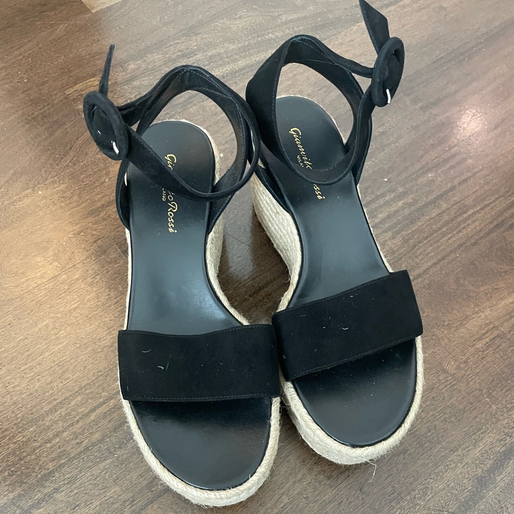 Gianvito Rossi Suede Flatform Espadrilles